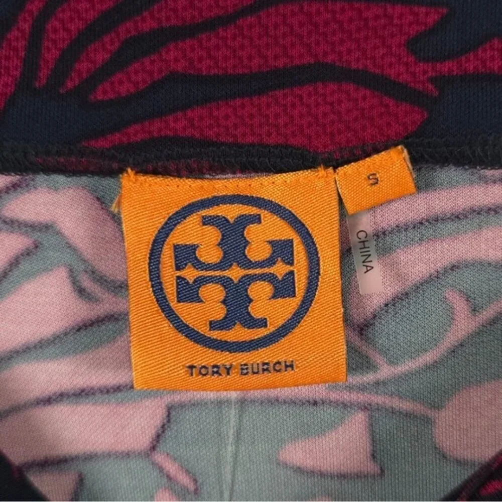NWT TORY BURCH ETTA DRESS TORY NAVY AZOLLA COMBO A/988 Floral Print LS‎ SMALL